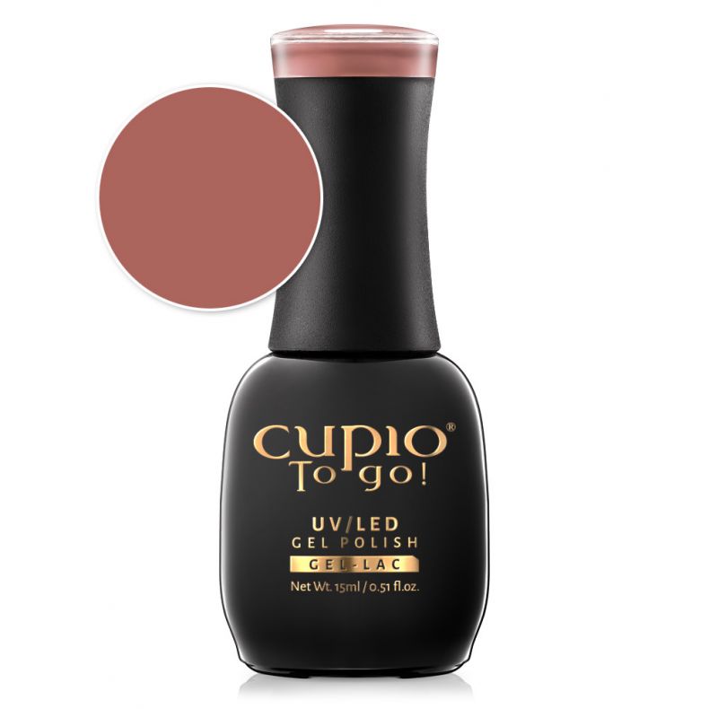 Flasche mit cupio To go! UV/LED Gel Polish in Rosenholzfarbe, 15ml