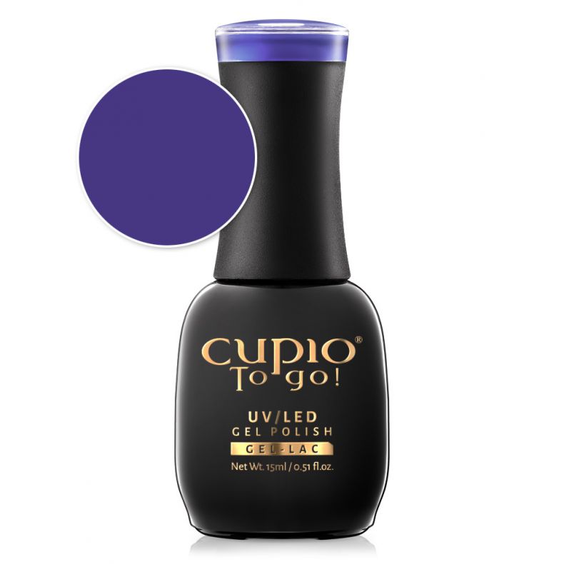 Cupio To Go! UV/LED Gel Nail Polish in kräftigem Lila, 15ml Flasche