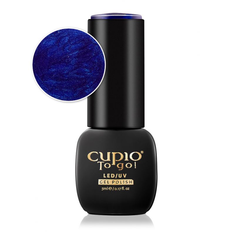 Cupio To go! Dunkelblauer LED/UV Gel Nagellack in 5 ml Flasche