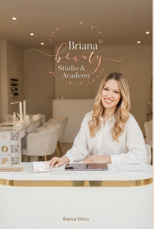 Beauty-Studio mit Profi am Empfang als Motiv für das E-Book „KI Prompts für Beauty-Profis: ChatGPT umfassend nutzen“ von Cupio – über 150 KI-Vorlagen für Texte, Social Media und Marketing im Studio-Alltag