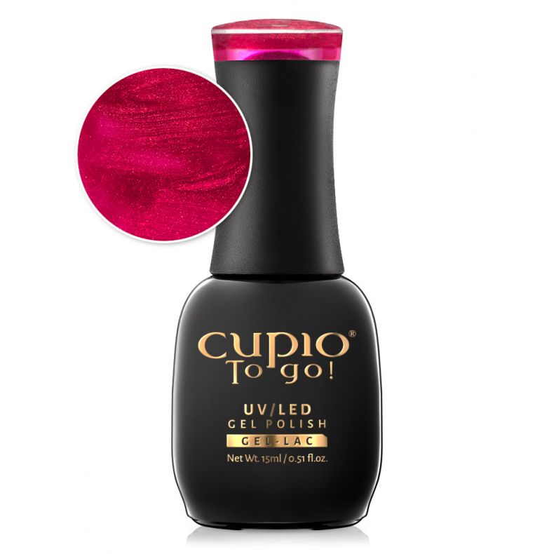 Flasche mit Cupio To Go! UV/LED Gel Polish in leuchtendem Rot
