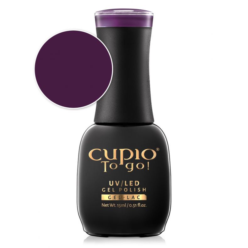Flasche mit Cupio To go! UV/LED Gel Polish in dunklem Violett, 15ml