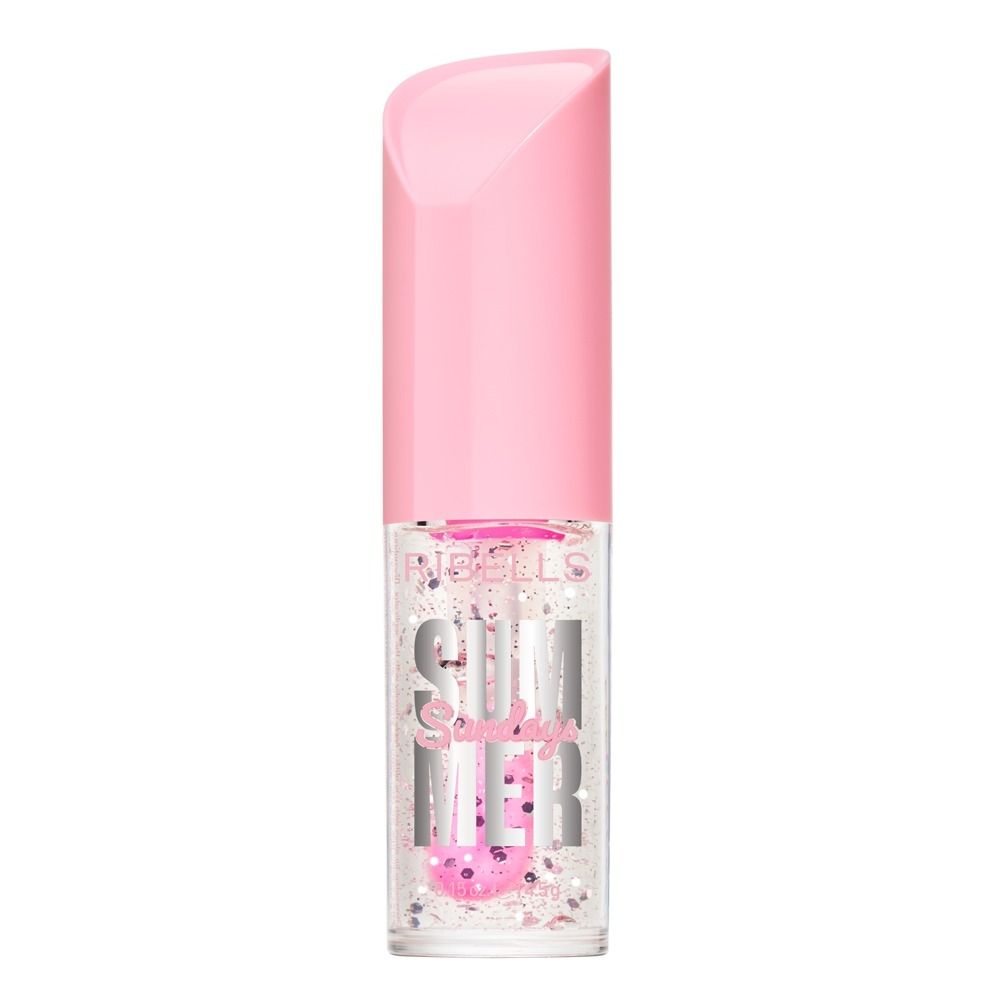 RIBELLS Summer Lipgloss in pink mit Glitzer, 15 ml Flasche