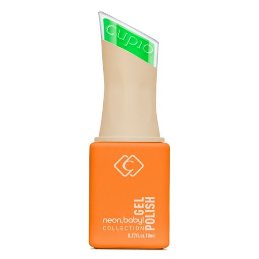 CUPIO Neon Baby! Gel Polish in leuchtendem Orange mit grünem Deckel, 18 ml