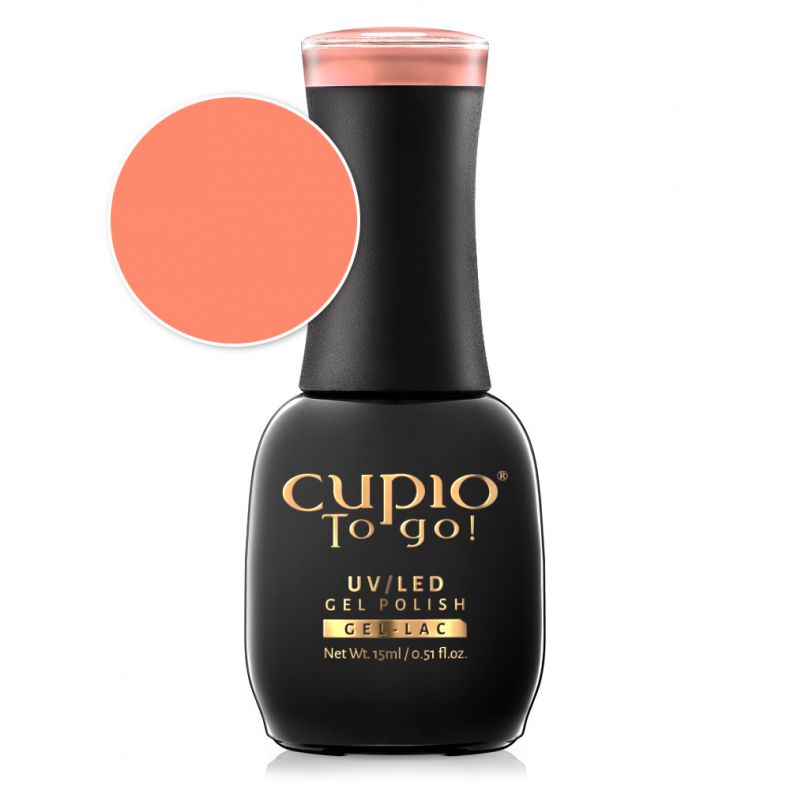 Flasche mit Cupio UV/LED Gel Polish To go! in sanftem Korallton, 15ml