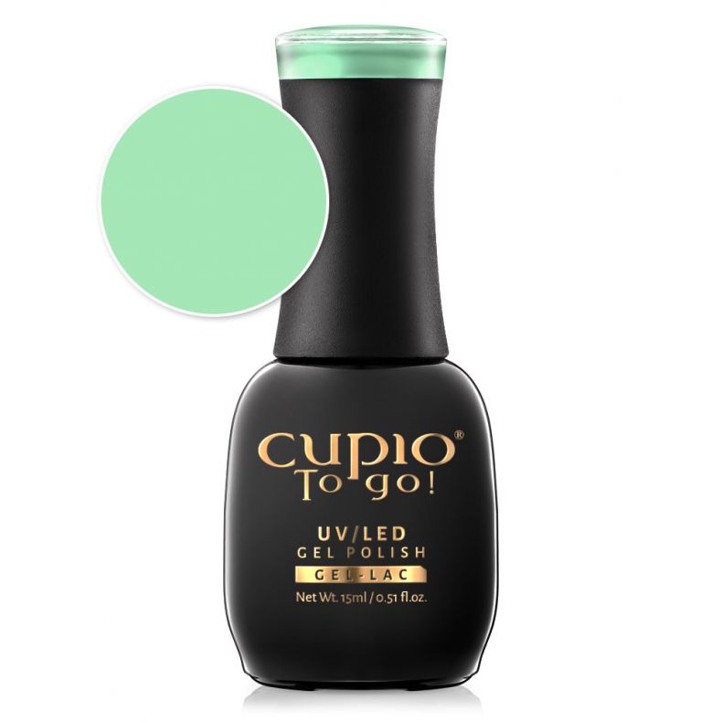 Flasche mit cupio To go! UV/LED Gel Polish in Mintgrün, 15ml
