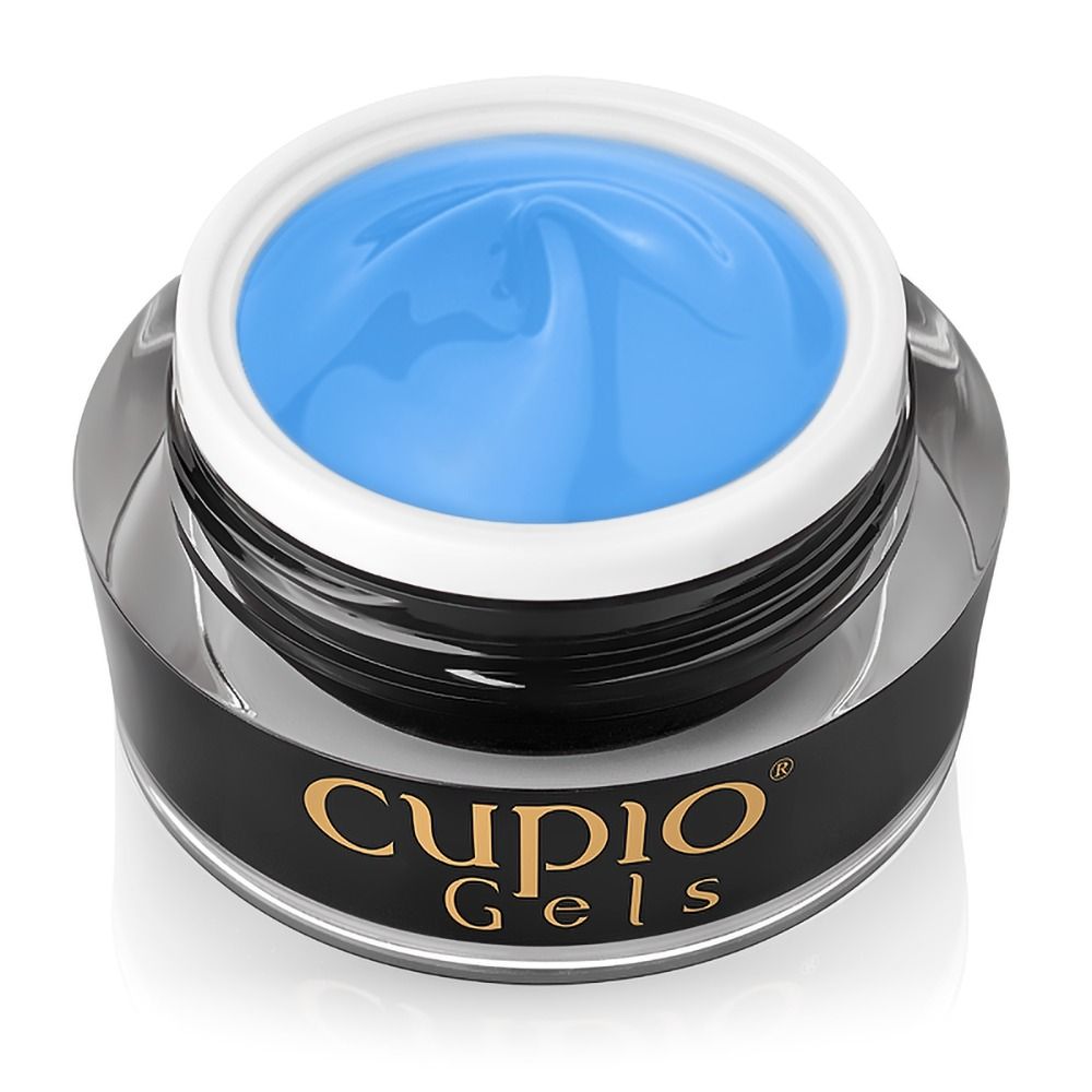 Cupio Gels in einem Glasbehälter, blaue Gelfarbe für Nagelkunst
