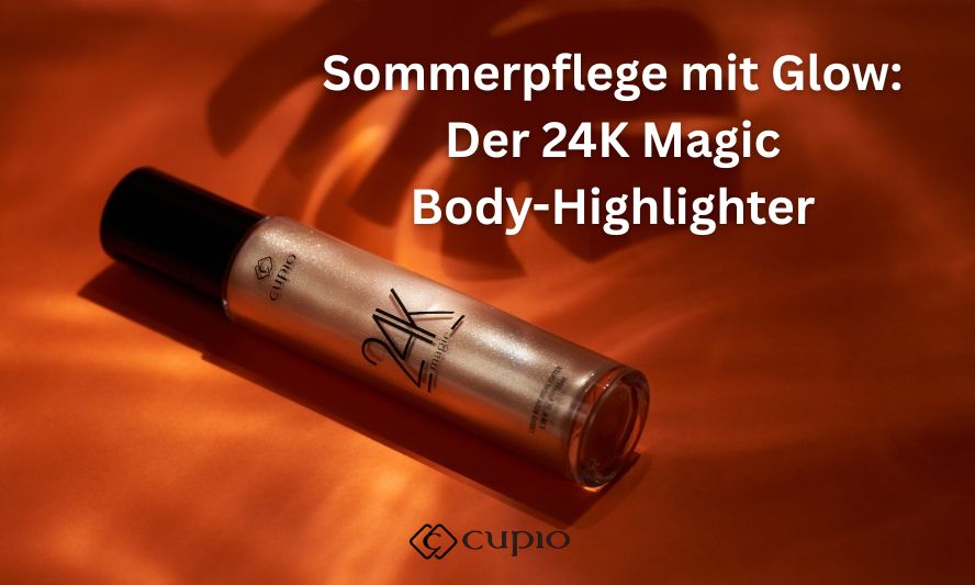 24K Magic Body-Highlighter von Cupio auf orangefarbenem Hintergrund
