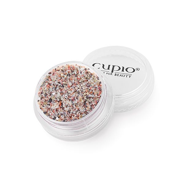Transparente Dose mit Glitterpuder in verschiedenen Farben von Cupio