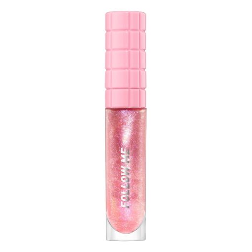 Hochglanz Lipgloss mit rosa Glitzer und Aufschrift FOLLOW ME