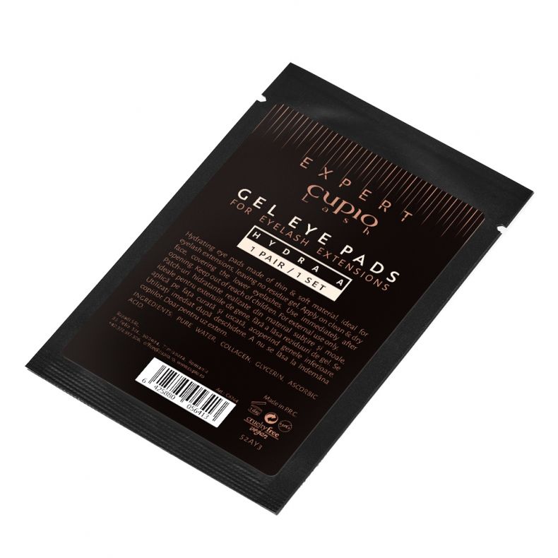 Packung mit Cupio Expert Geleye Pads für Wimpernverlängerungen, ideal zur Hydratation der Augenpartie.
