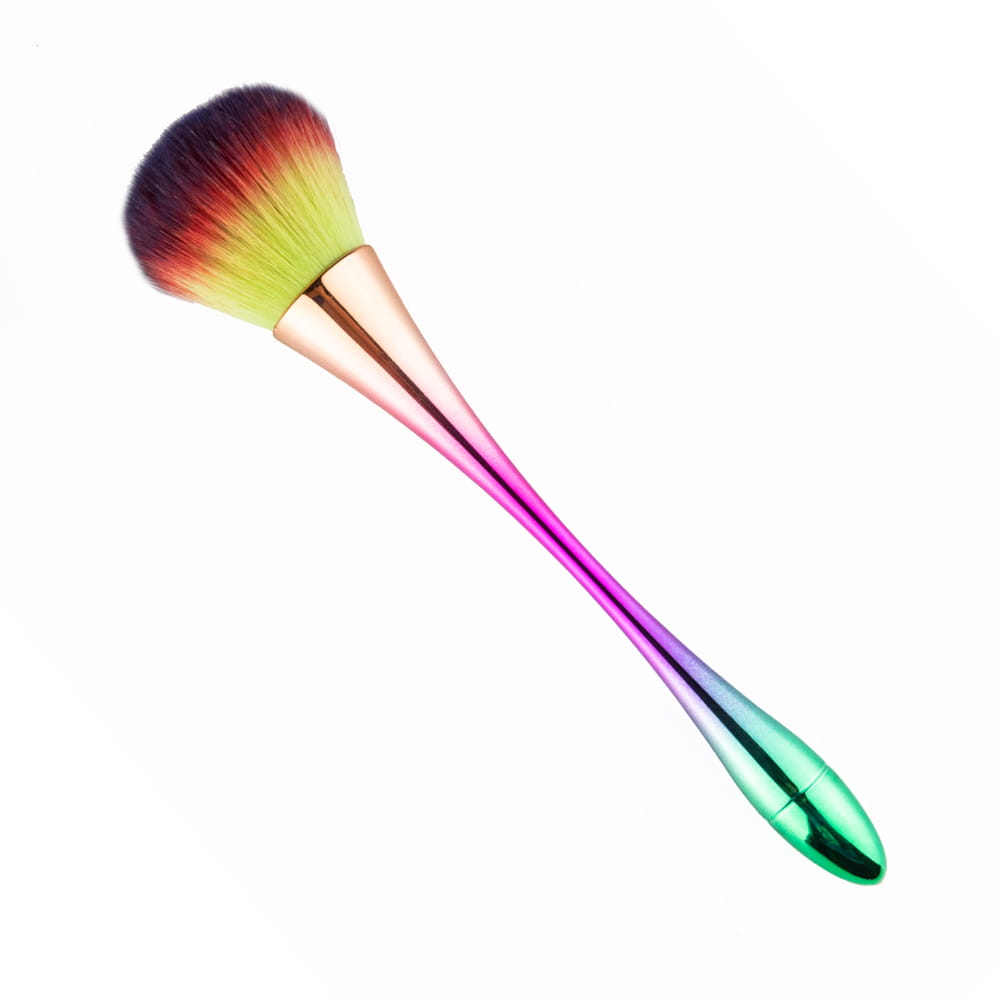 Bunter Make-up-Pinsel mit einem stylischen Griff in Regenbogenfarben