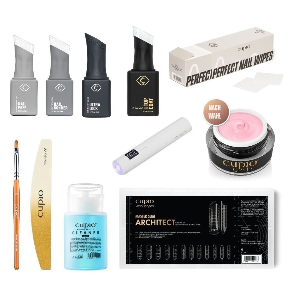 Komplettes Cupio Nagelmodellage Set mit Gelen und Tools