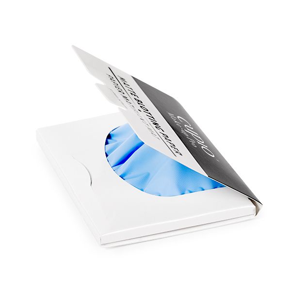 Offene Verpackung mit blauen Inhalt und modernem Design