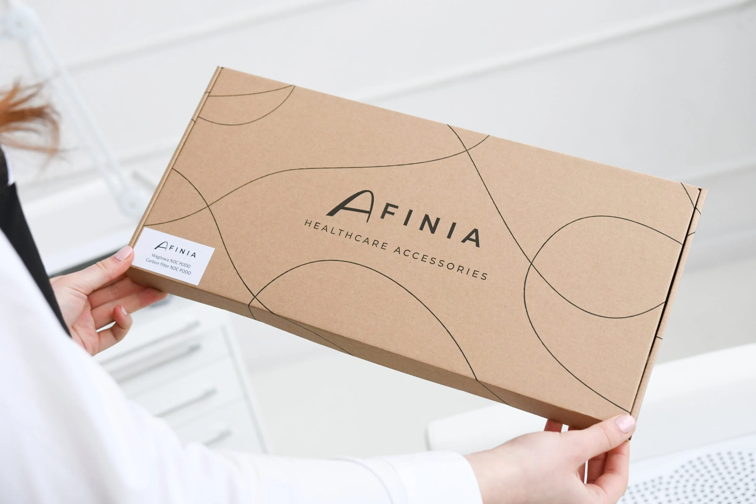 Verpackung von AFINIA Healthcare Accessories in stilvollem Design