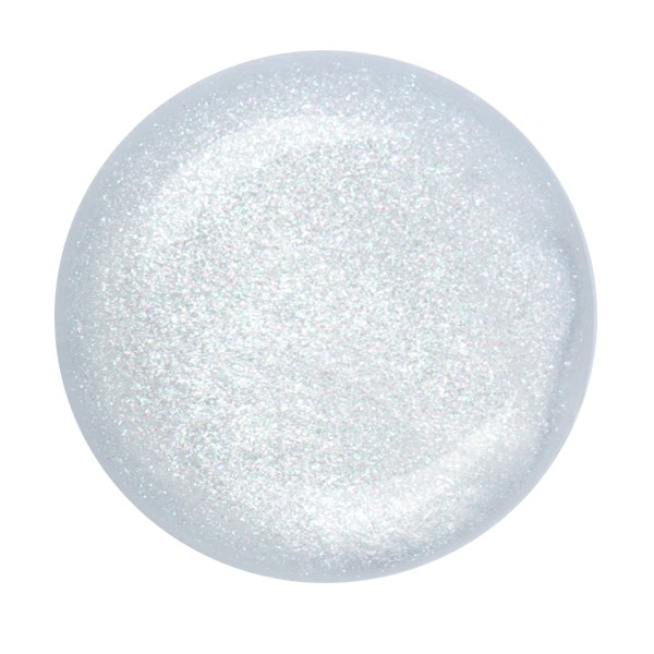 Runder Nagellack in schimmerndem Weiß mit Glitzer für elegante Nägel