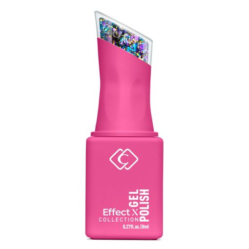 Pinkes Effect X Gel Polish mit buntem Glitzer