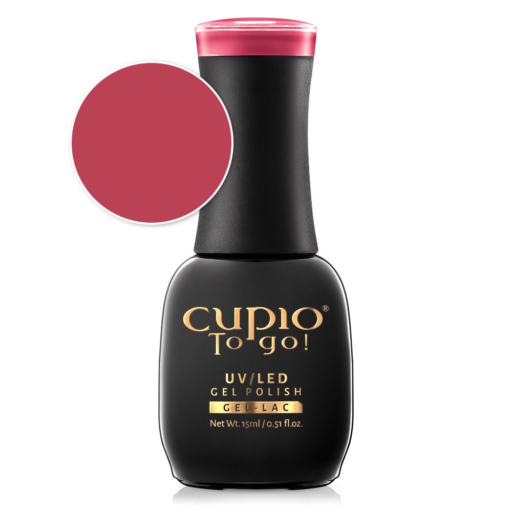 Flasche mit Cupio Gel Polish für UV- und LED-Lampen in rosafarbenem Ton