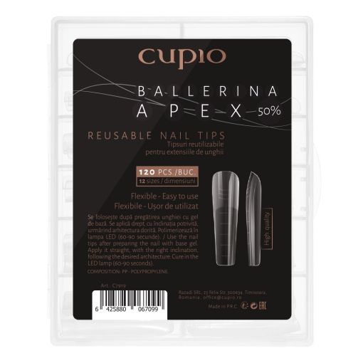 Cupio Tips wiederverwendbar - Ballerina  Form - Apex 50% - Set 120 Stück