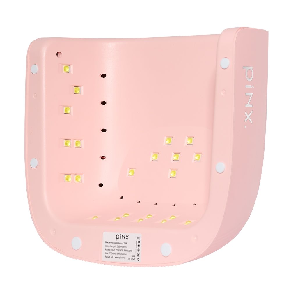 Pastell-pinke LED-Lampe pinx. Macaroon 26 W zum Aushärten von Gel und Gellack, kompakt mit Timer 10/20/60/90 s und automatischem Infrarot-Sensor