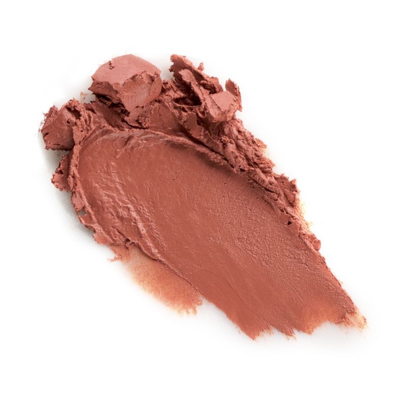 Cremiger Blush in rosa Farbton auf weißem Hintergrund