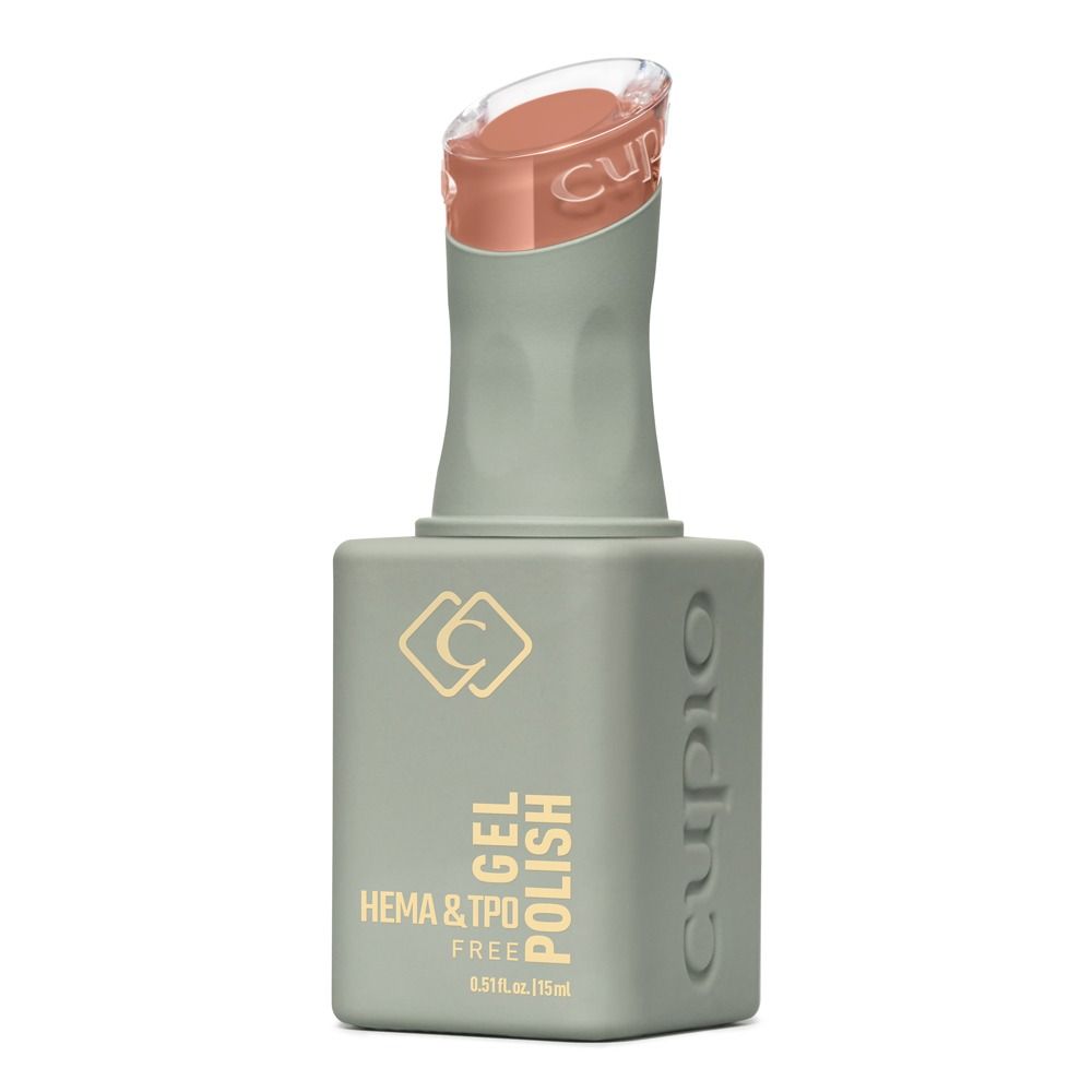 Produktbild von Cuccio HEMA & TPO Free Gel Polish, 15 ml – Gel-Nagellack in mattgrüner Flasche mit roségoldenem Verschluss