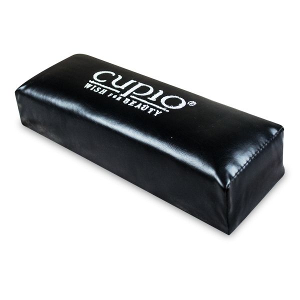 Kosmetikpolster in Schwarz mit dem Logo von Cupio