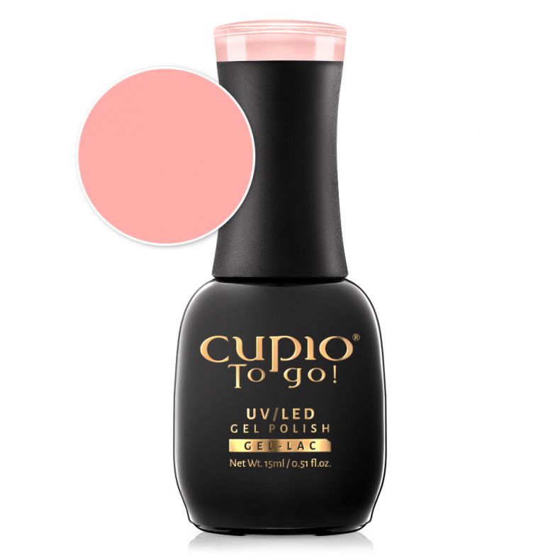 Flasche mit Cupio To go! UV/LED Gel Polish in zartem Rosaton – 15 ml