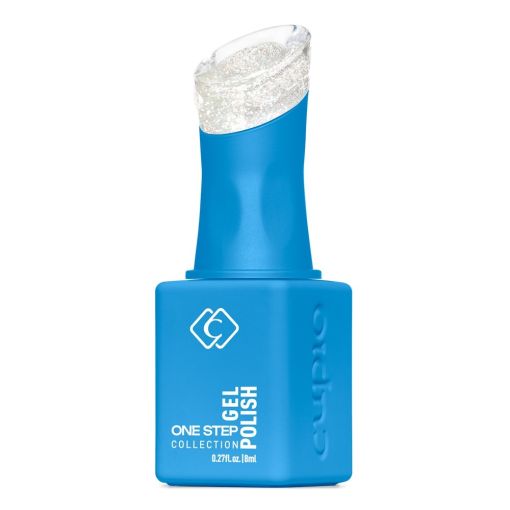 Flasche blauer One Step Gel Nagellack mit Glittereffekt