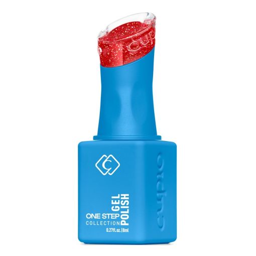 Cupio One Step roter Glitzer-Gellack in Blauflasche