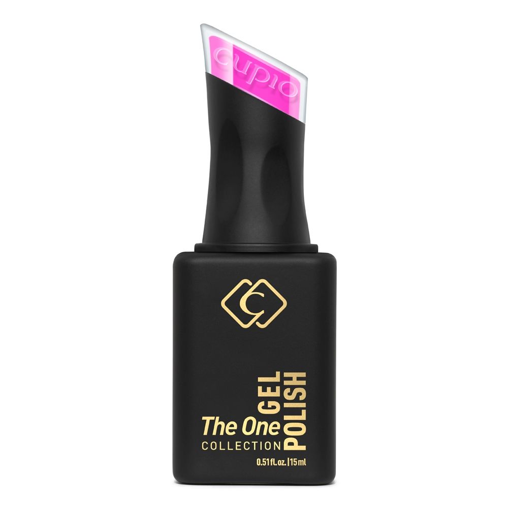 Cupio The One Collection Gel Polish 15 ml in schwarzer Flasche mit pink-transparenter Kappe, UV/LED-Gellack