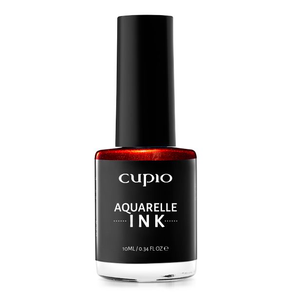 Flasche mit Cupio Aquarelle Ink in roter Farbe, 10ml