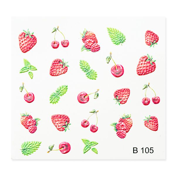 Illustration von Erdbeeren und Kirschen mit grünen Blättern auf weißem Hintergrund
