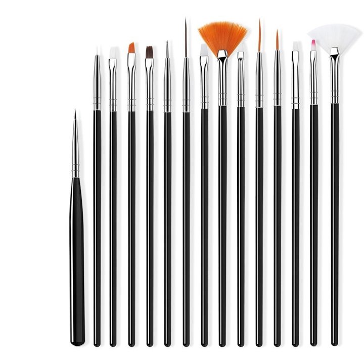 Set von 12 hochwertigen Pinseln mit schwarzen Griffen für präzise Maltechnik