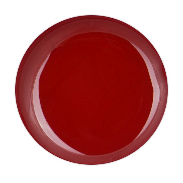 Runder roter Teller aus Keramik, ideal für Servieren und Dekoration
