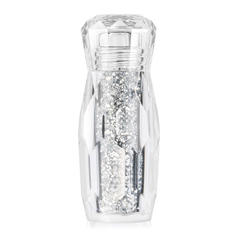 Transparente Flasche mit silbernem Glitzer, ideal für Bastelarbeiten