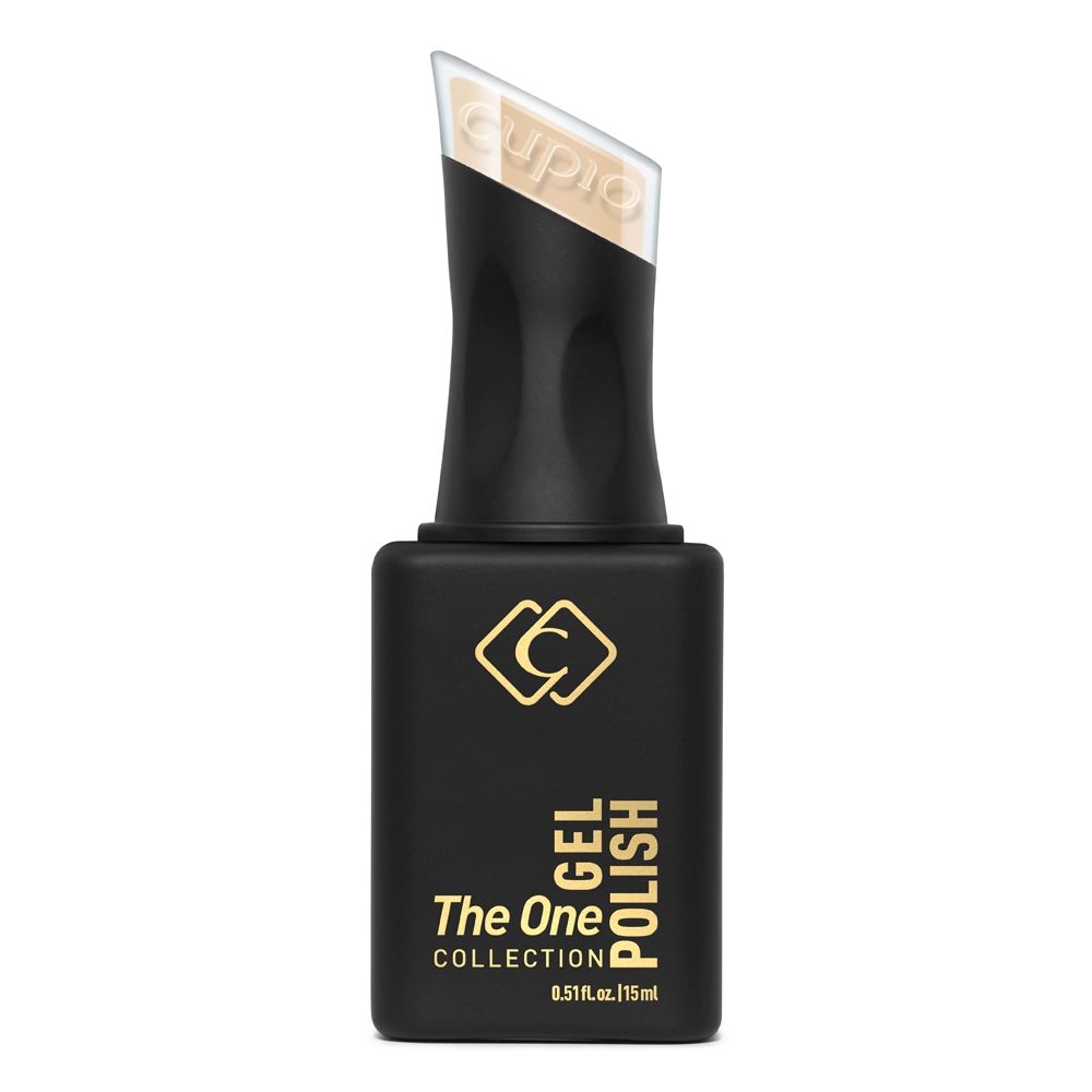 Schwarze Flasche Gellack Cupio The One Cafe Latte 15 ml, cremiger dezenter Beigeton ohne Schimmer, mit gleichmäßig deckendem Gel-Finish für professionelle Maniküre und Heimgebrauch