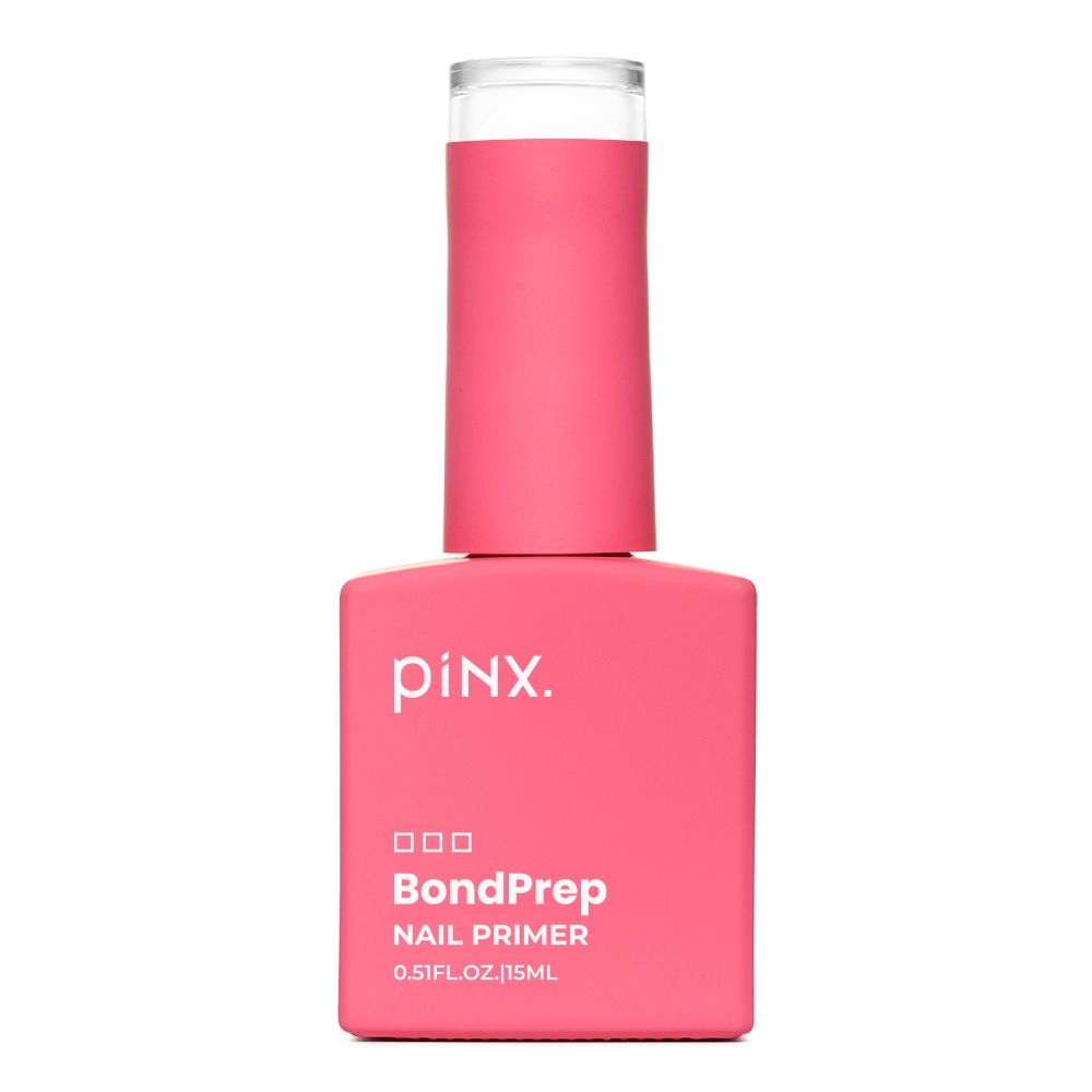 Produktbild des piNX. BondPrep Nail Primers mit 15 ml in matt-pinker Flasche vor weißem Hintergrund