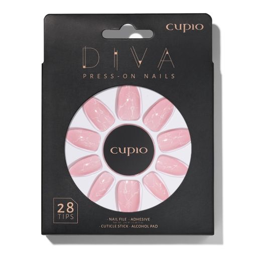 Cupio Diva Kunstnägel-Set – White Marble
