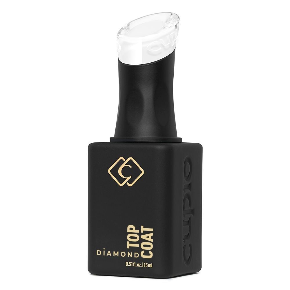 Cupio Diamond Top Coat im schwarzen Fläschchen, 15 ml, ideal für professionellen Nagellack.