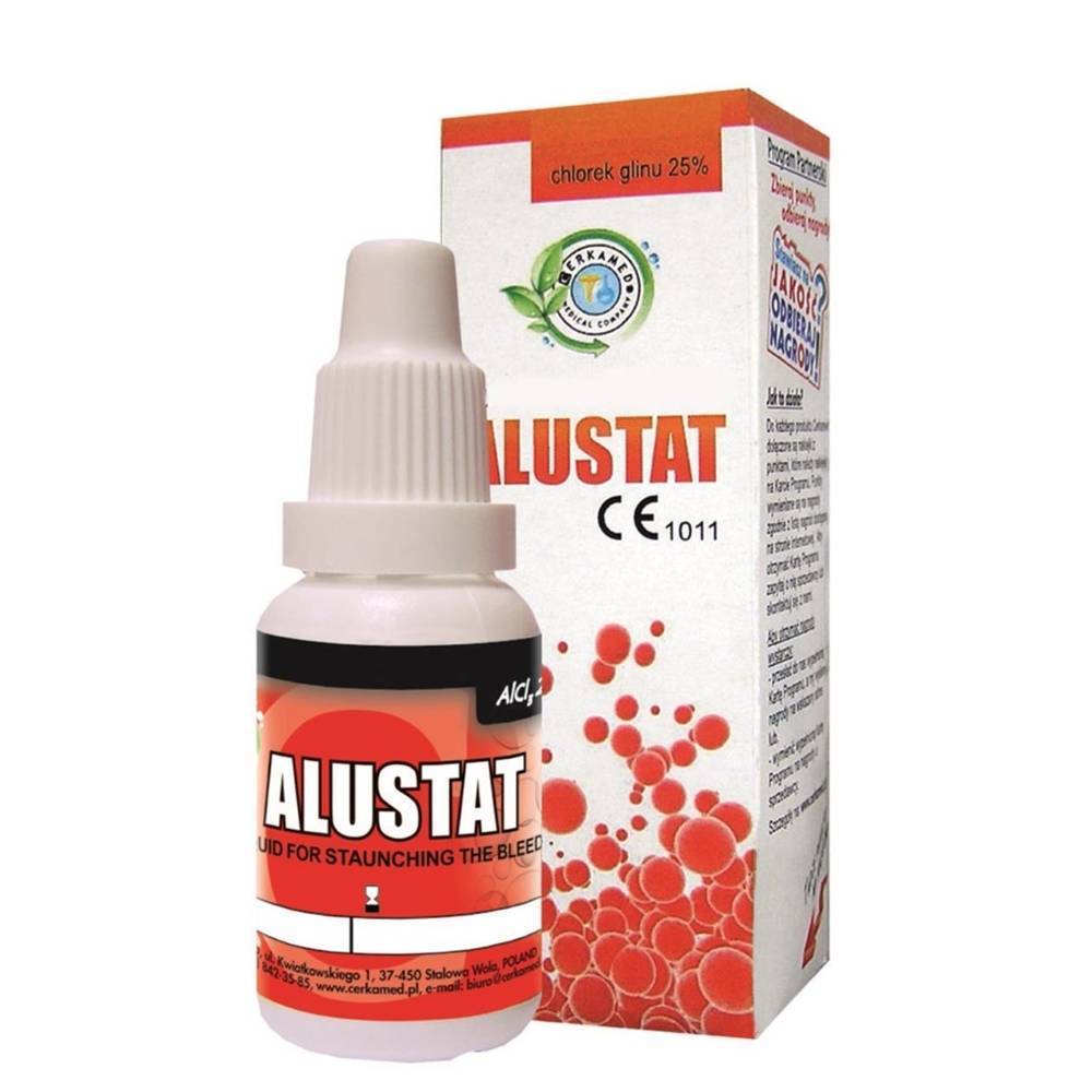 Flasche von Alustat zur Blutstillung mit Verpackung, 25% Chlorklin