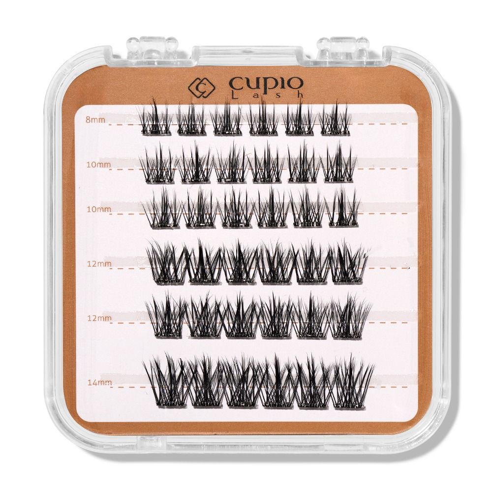 Packung mit Cupio City Girl Ready-to-Wear Einzelwimpern, fertige Wimpernsträhnen in 8–14 mm für schnelles Anbringen, punktuelles Volumen und natürliche bis dramatische Looks.