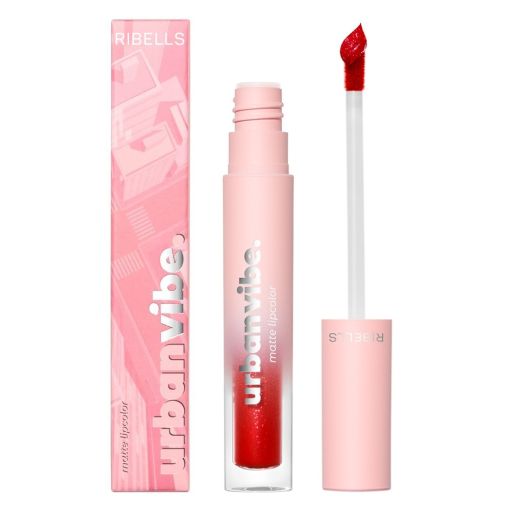 Ribells Urban Vibe matte Lippenfarbe in einer ansprechenden rosa Verpackung mit applikator