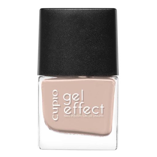 Cupio Gel Effect Nagellack Flasche mit schwarzem Deckel und beiger Farbe im Nude-Ton