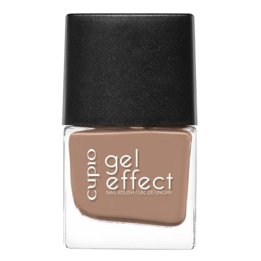 Cupio Gel Effect Nagellack in beige, Fläschchen mit schwarzem Deckel