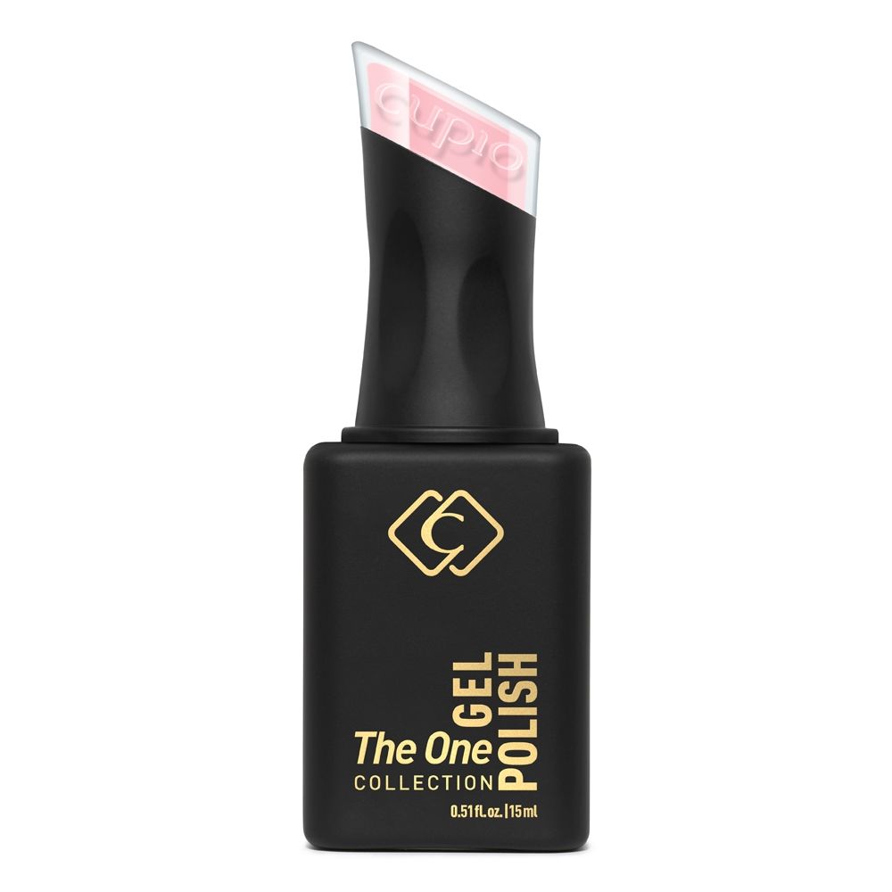 Schwarze Flasche Gellack The One Azalea 15 ml mit rosafarbenem Kappeneinsatz, hochdeckender und intensiv pigmentierter Gel Polish für elegante Maniküre mit bis zu 4–6 Wochen Haltbarkeit.