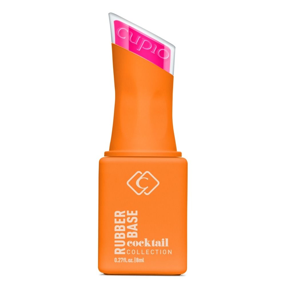Produktbild der Rubber Base Cupio Cocktail Collection Cosmopolitan 8 ml, neonfarbene Rubber Base in leuchtendem Korallorange für auffällige Sommer-Maniküre und Pediküre im Gellack-System