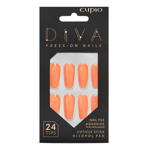 Cupio Diva Kunstnägel Press On Set – Neon Orange