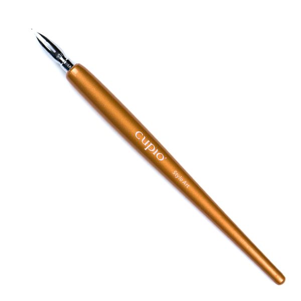 Detailansicht einer Kalligrafiefeder in metallic-orange von Cupido