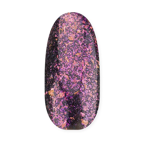 Fingernagel-Tip in lila und schwarz mit glitzernden Partikeln